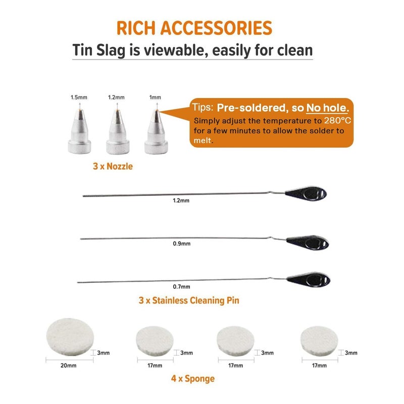 Anesty محطة إزالة اللحام الرقمية الاحترافية، محطة إعادة العمل أنستي ZD-915 مع مسدس لحام ومضخة فراغ مدمجة - Image 2